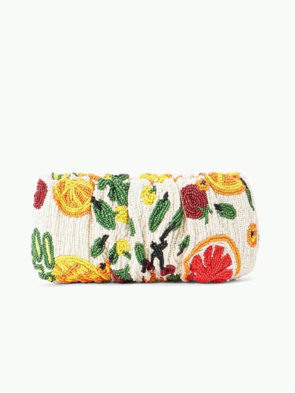 STAUD Beaded Bean Bag Fruit Print Convertible Clutch Shoulder Bag NWT - Picture 8 of 14